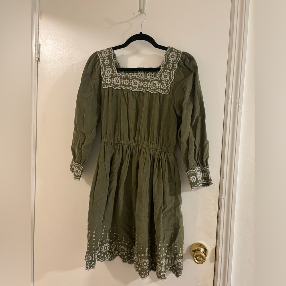 Olive Green Corduroy Dress